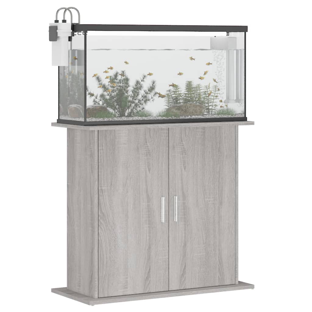 Vidaxl Aquarium Standard 81x36x73 cm Processed Wood Gray Sonoma Oak