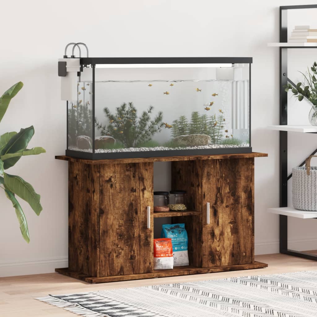 Vidaxl Aquarium Standard 101x41x58 cm bearbetad trä rökt ekfärg