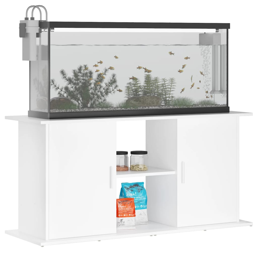 Vidaxl Aquarium Standard 121x41x58 cm przetworzony drewniany biały