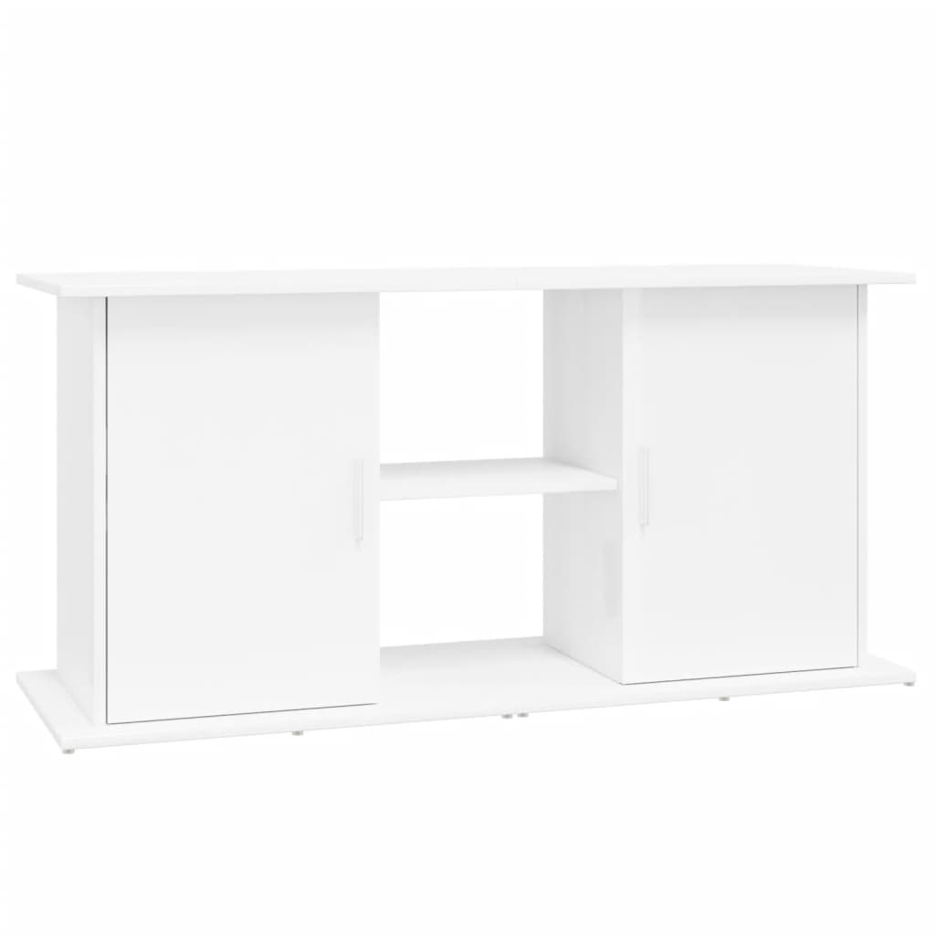 Estándar de Aquarium Vidaxl 121x41x58 cm de madera procesada de alto brillo blanco