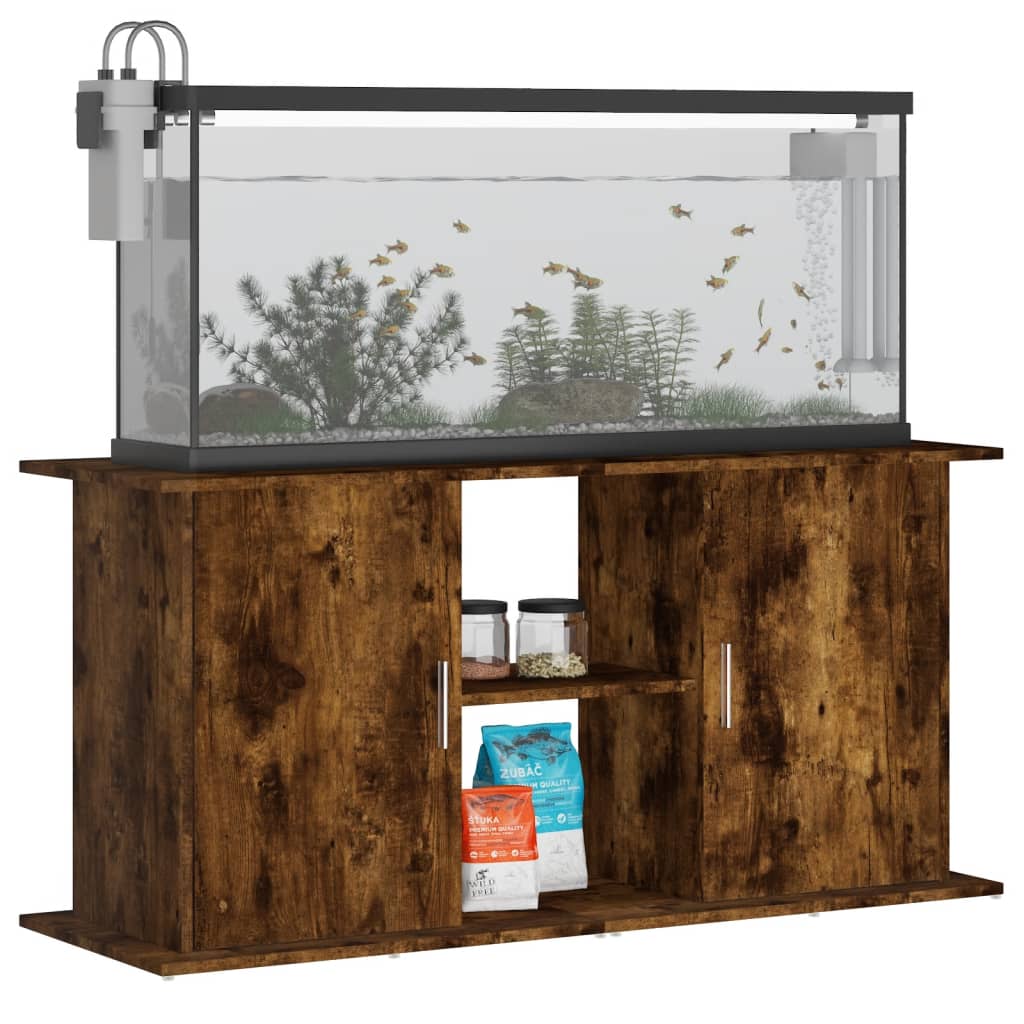 Vidaxl Aquarium Standard 121x41x58 cm bearbetad trä rökt ekfärg