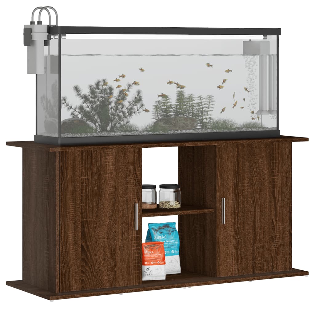 VIDAXL Aquarium Standard 121x41x58 cm verarbeitete Holzbraune -Eichenfarbe