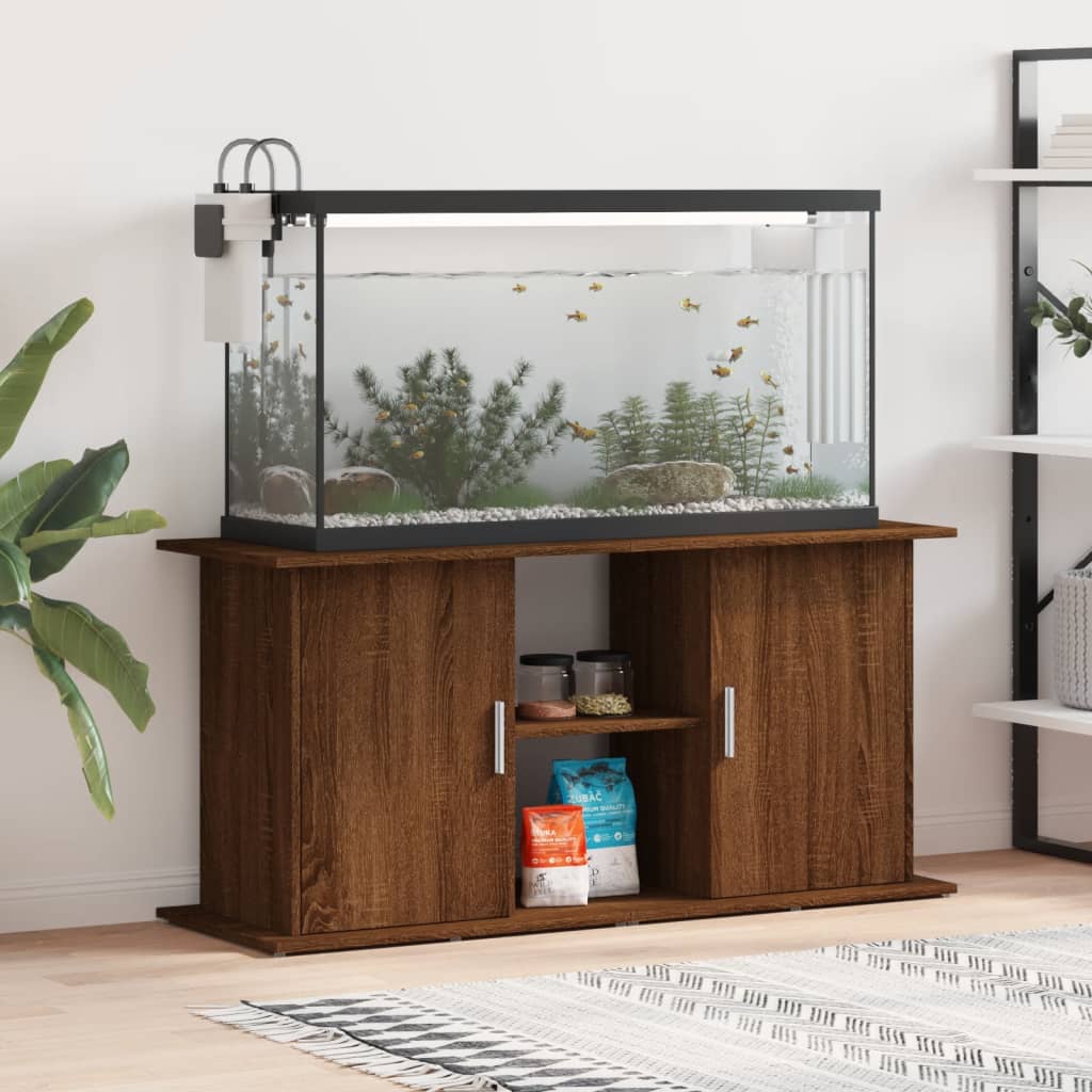 VidaXL Aquarium Standard 121x41x58 cm Processed wood Brown oak color