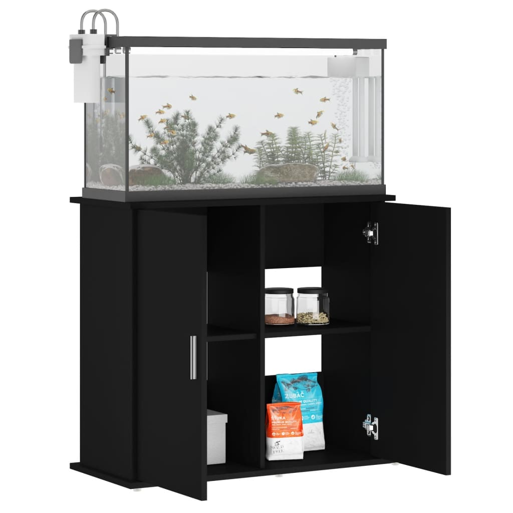 Vidaxl Aquarium Standard 81x36x73 cm verarbeitetes Holzschwarz