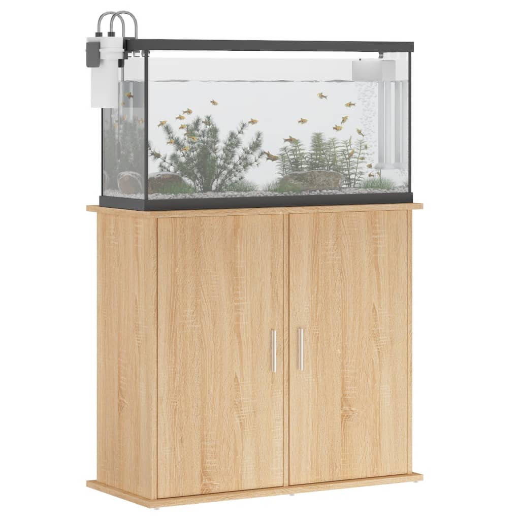 Estándar de Aquarium Vidaxl 81x36x73 cm de madera procesada sonoma de roble coloreado