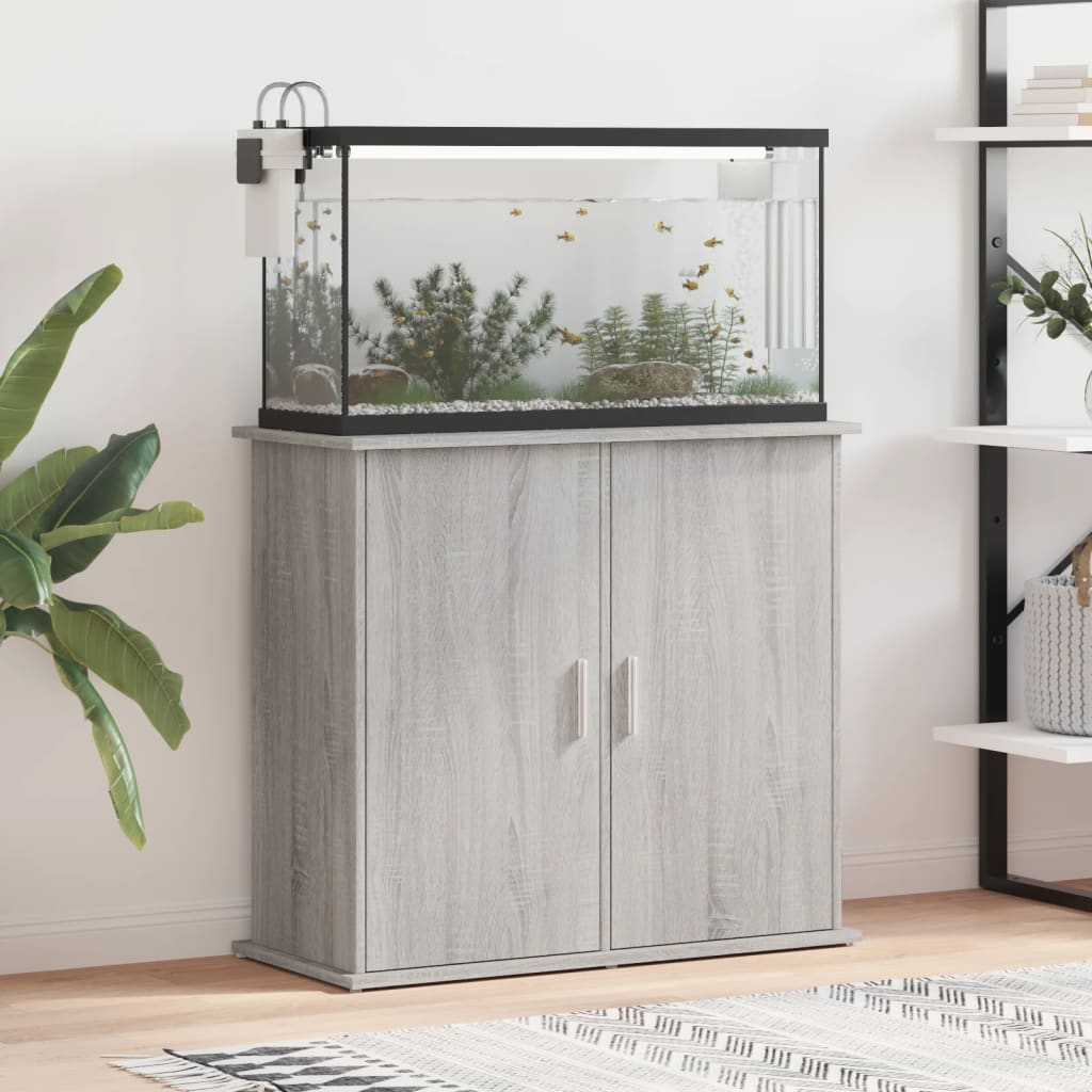 Vidaxl Aquarium Standard 81x36x73 cm Forarbejdet trægrå sonoma eg