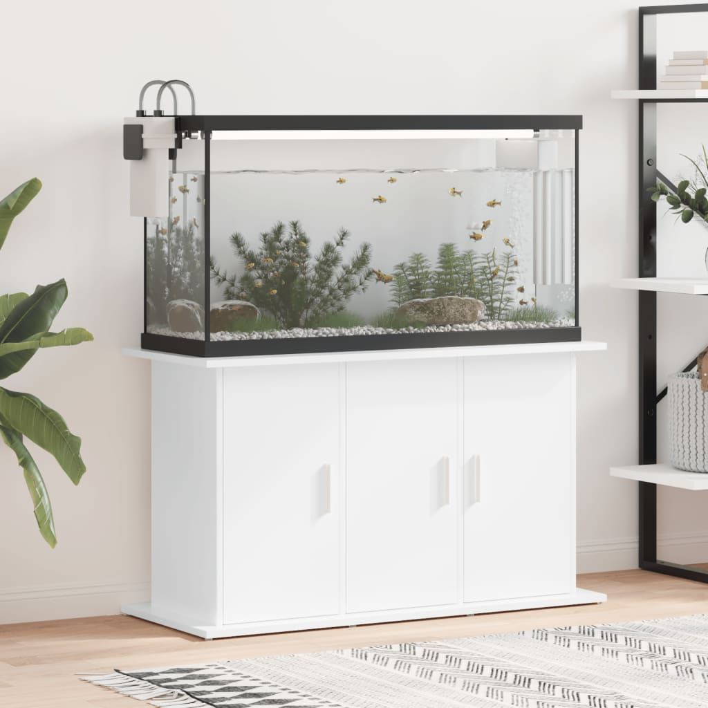 Estándar de Aquarium Vidaxl 101x41x58 cm de madera procesada de alto brillo blanco