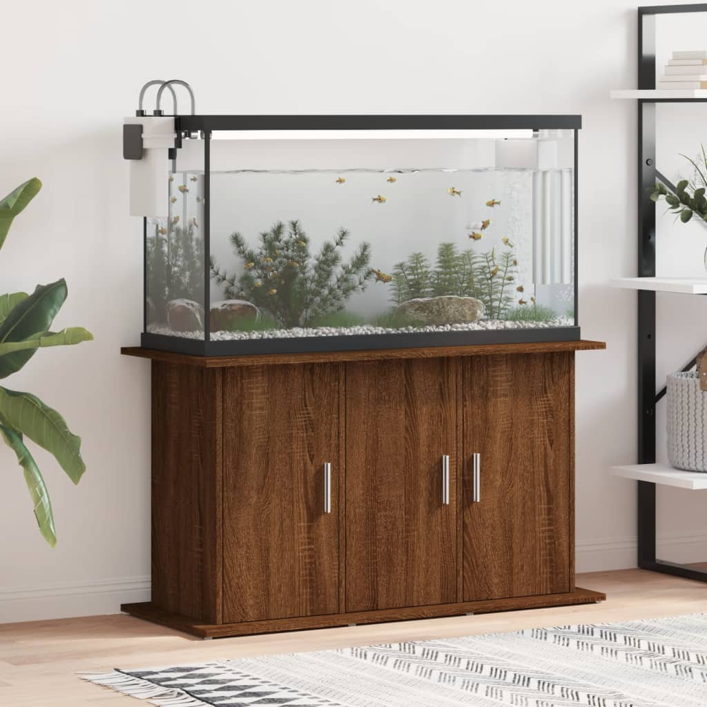 VIDAXL Aquarium Standard 101x41x58 cm verarbeitete Holzbraune -Eichenfarbe