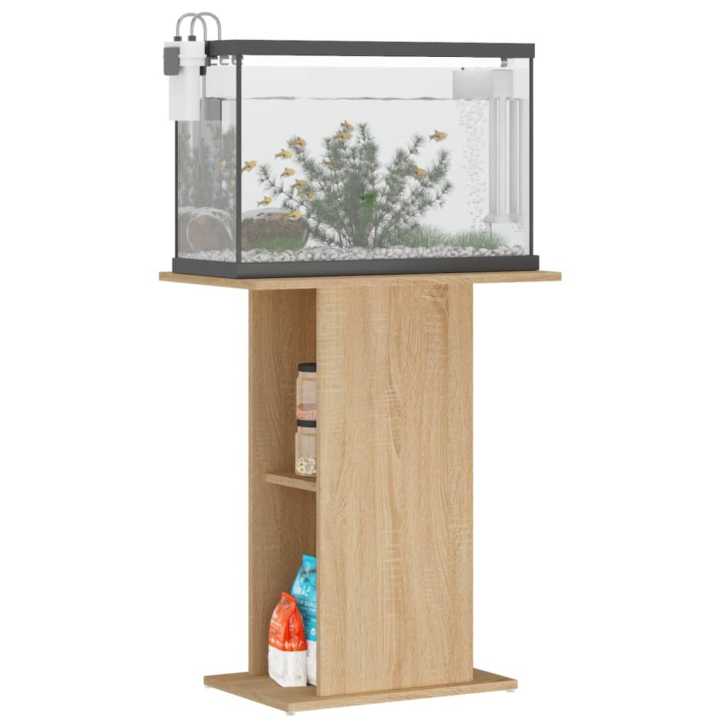 Vidaxl Aquarium Standard 60.5x36x72,5 cm Forarbejdet træ Sonoma eg