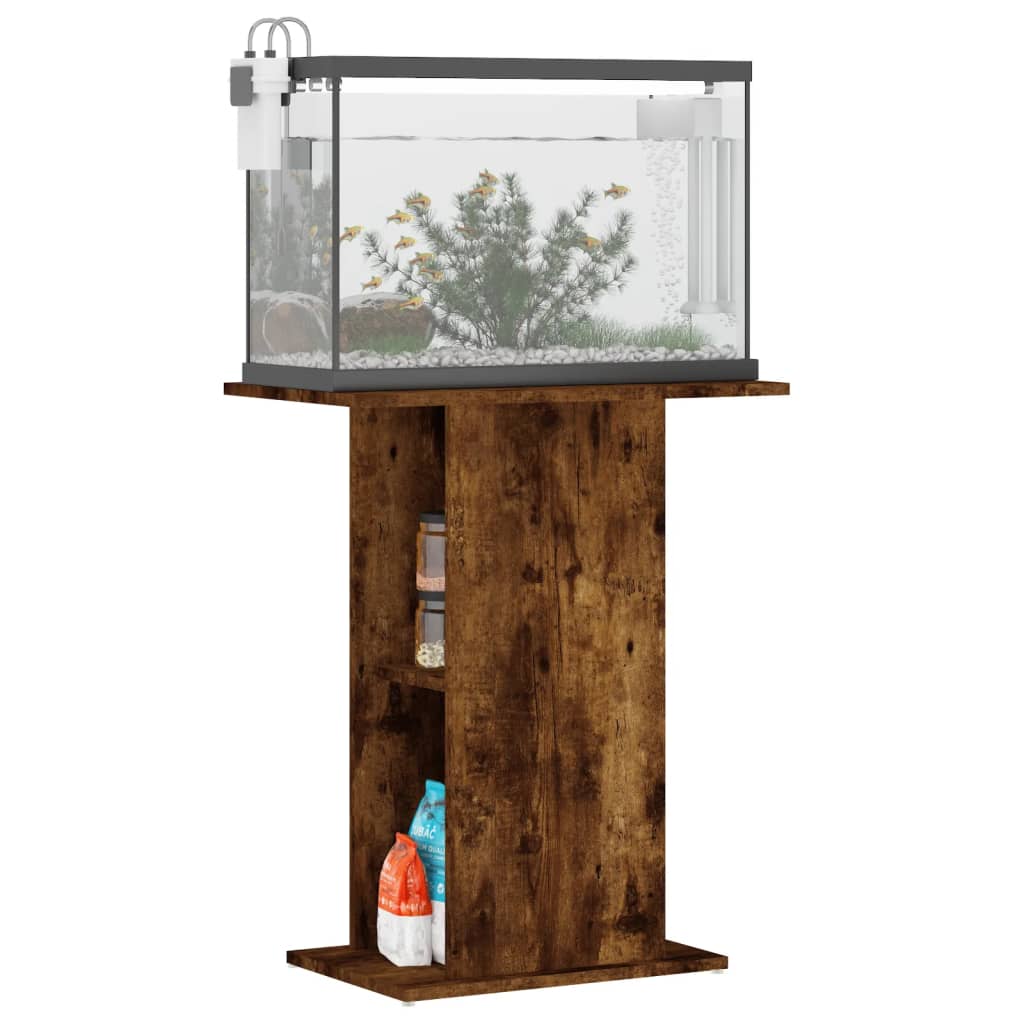 Vidaxl Aquarium Standard 60.5x36x72.5 cm Processed Wood Smoked Oak