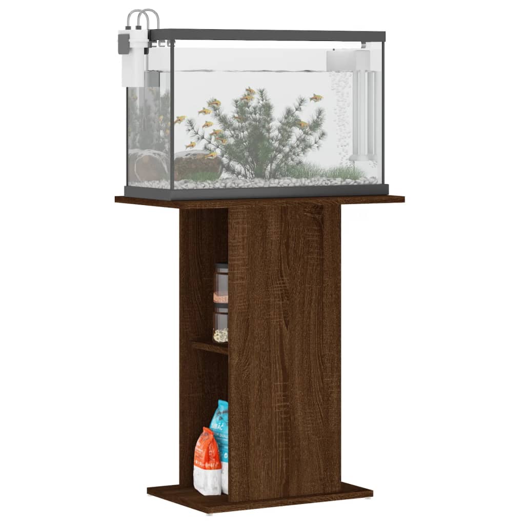 VIDAXL Aquarium Standard 60,5 x 36 x 72,5 cm verarbeitete Holzbraune -Eichenfarbe