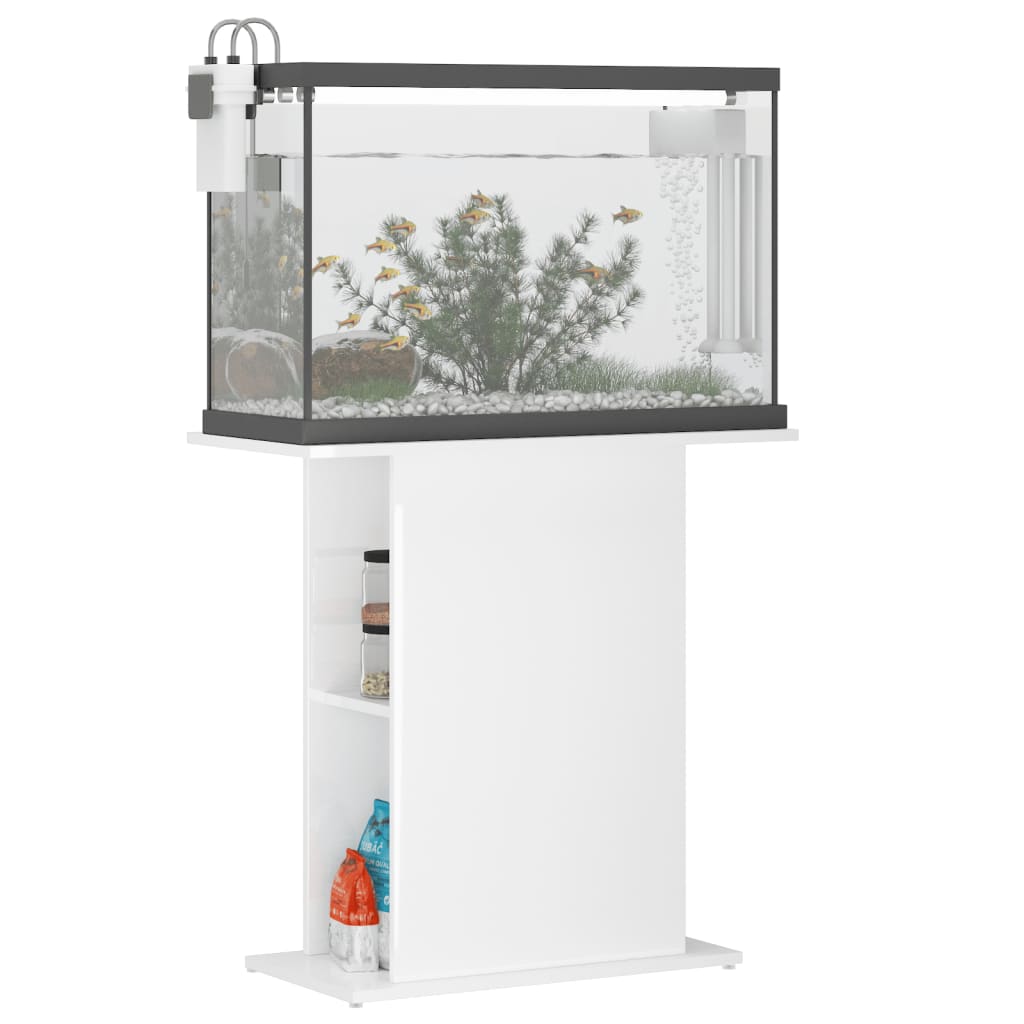 Vidaxl Aquarium Standard 75x36x72,5 cm Zpracované dřevo vysoký lesk bílý