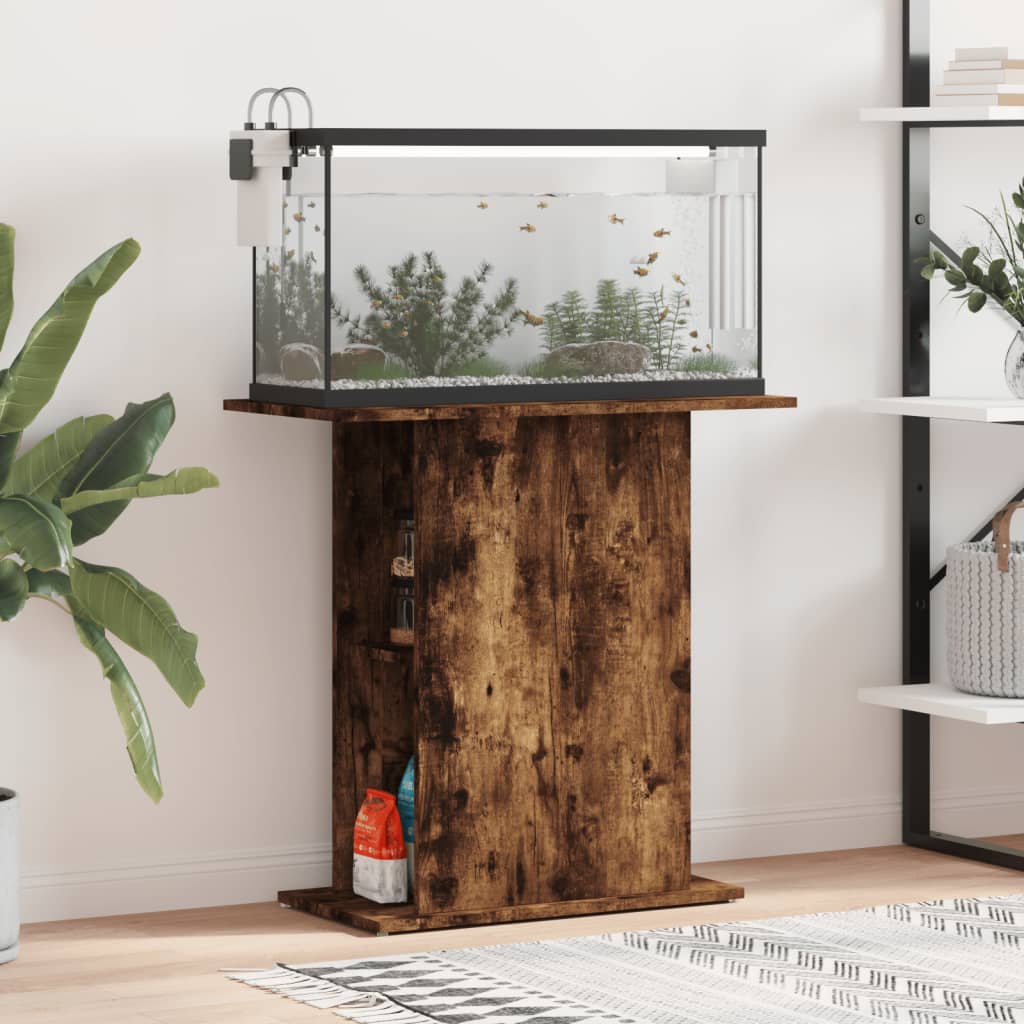 Estándar de Aquarium Vidaxl 75x36x72.5 cm de madera procesada de roble ahumado