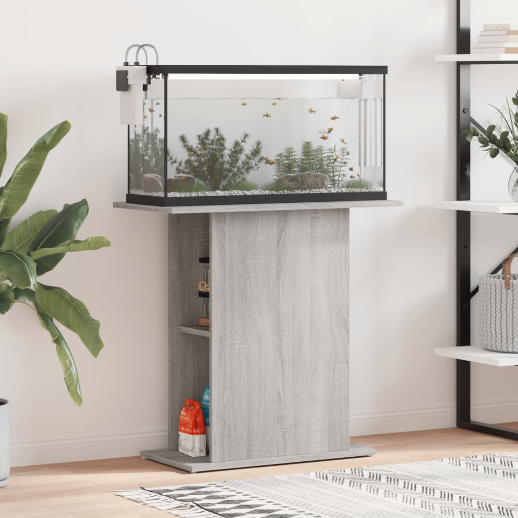 Vidaxl Aquarium Standard 75x36x72.5 cm bearbetad trägrå sonoma