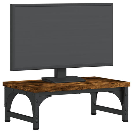 Vidaxxl Monitorständer 37x23x14 cm verarbeitetes Holz, geräucherte Eiche