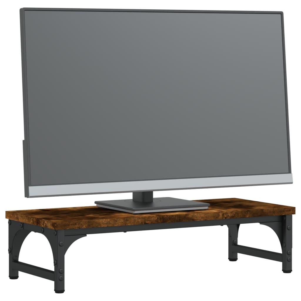 VidaXL Monitorständer 55x23x14 cm verarbeitetes Holz, geräucherte Eiche