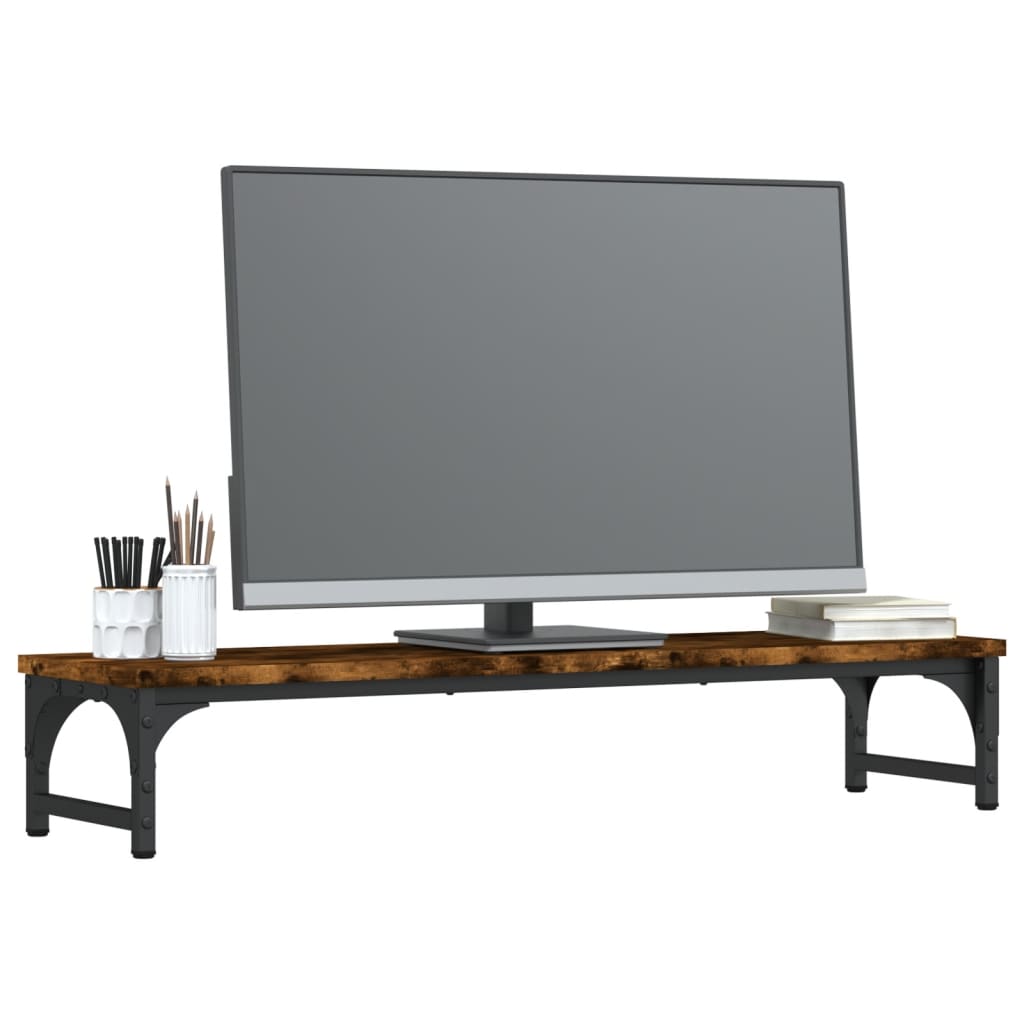 VidaXL Monitorständer 85x23x15,5 cm verarbeitetes Holz, Farbe geräucherte Eiche