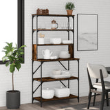 VIDAXL BAKKERSREK 6-LAYER 90X40X180 CM PRISHED HOLKEL Räucher Eiche Farbe
