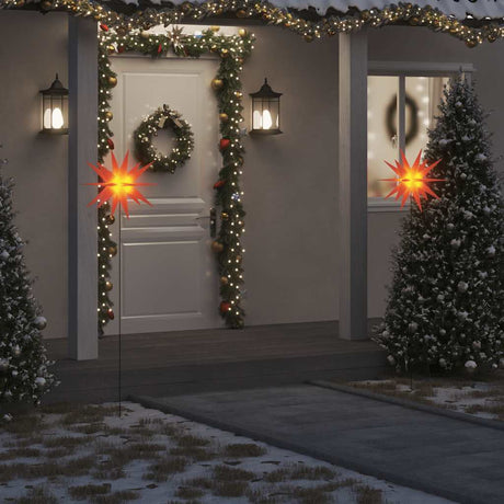 VIDAXL -Weihnachtslampe mit Erdungsnadel und LED faltbar 57 cm rot