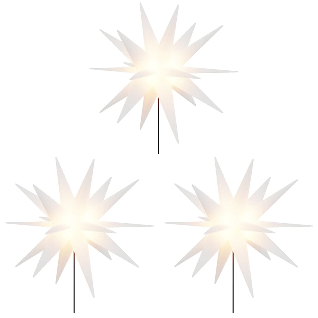 Vidaxl Weihnachtslampen mit Erdnadel und LEDs 3 ST 35 cm Weiß