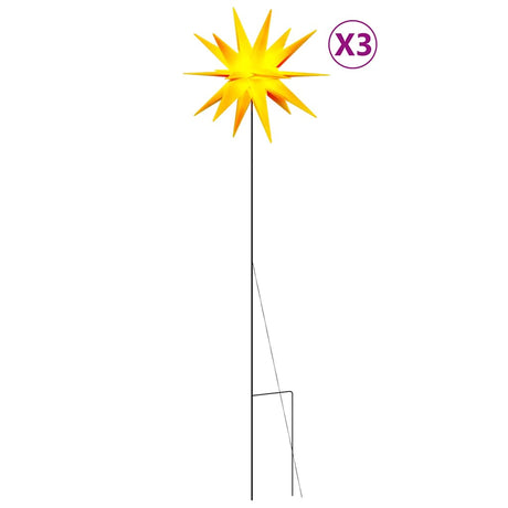 VIDAXL -Weihnachtslampen mit Erdnadel und LEDs 3 ST 35 cm Gelb