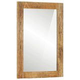 Vidaxl Mirror de baño 50x70x2.5 cm Madera de mango sólida y vidrio