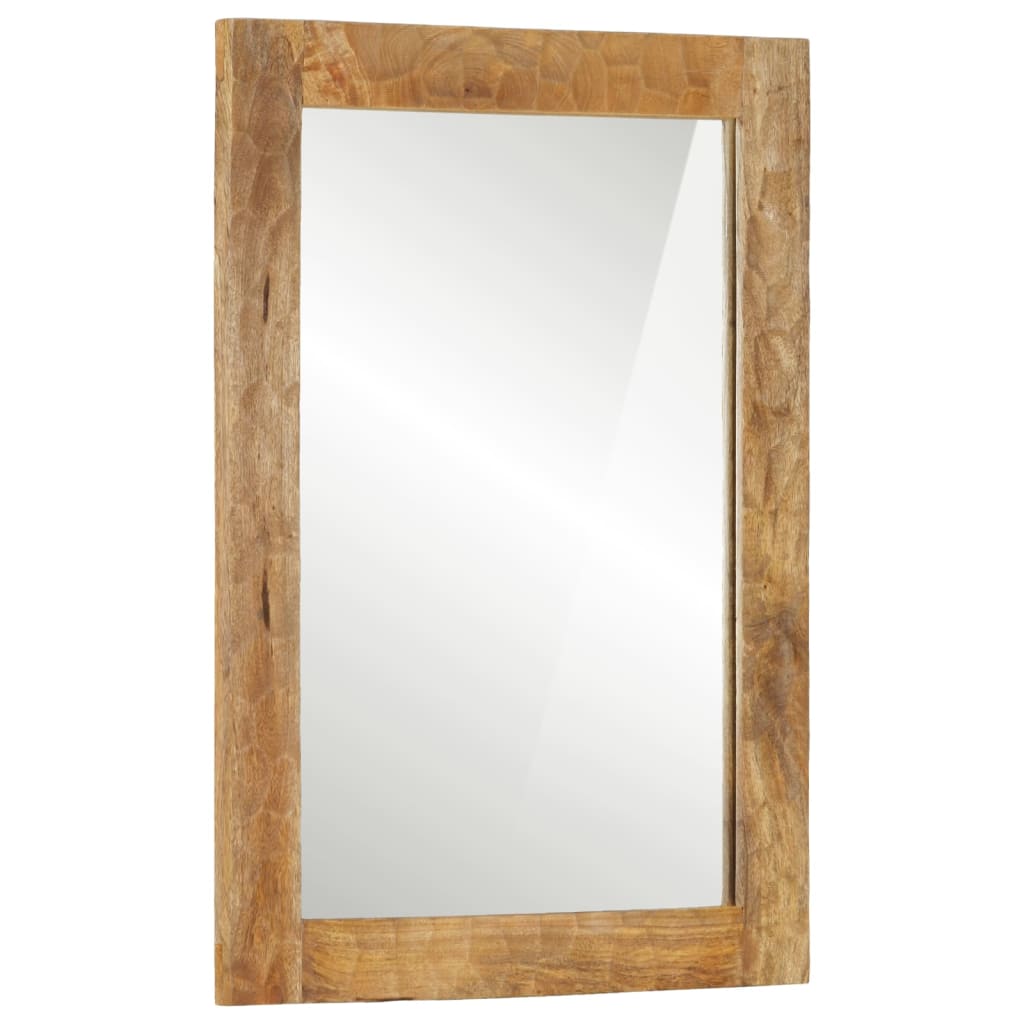 Vidaxl Badezimmerspiegel 50x70x2,5 cm Festes Mangoholz und Glas