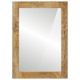 Vidaxl Mirror de baño 50x70x2.5 cm Madera de mango sólida y vidrio