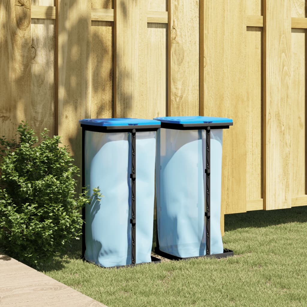 Vidaxl Müllbeutelhalter 2 PCs 60 l PP Schwarz und Blau