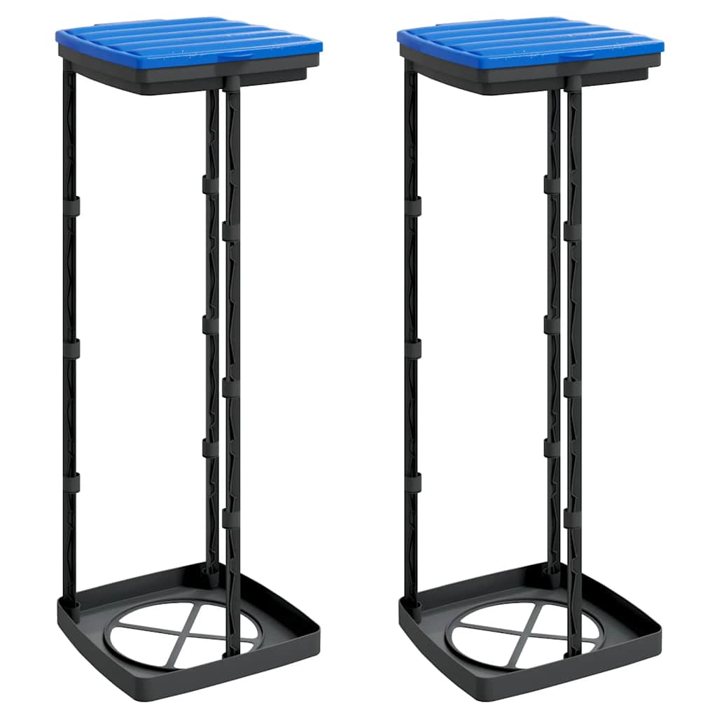 Vidaxl Müllbeutelhalter 2 PCs 120 L PP Schwarz und Blau