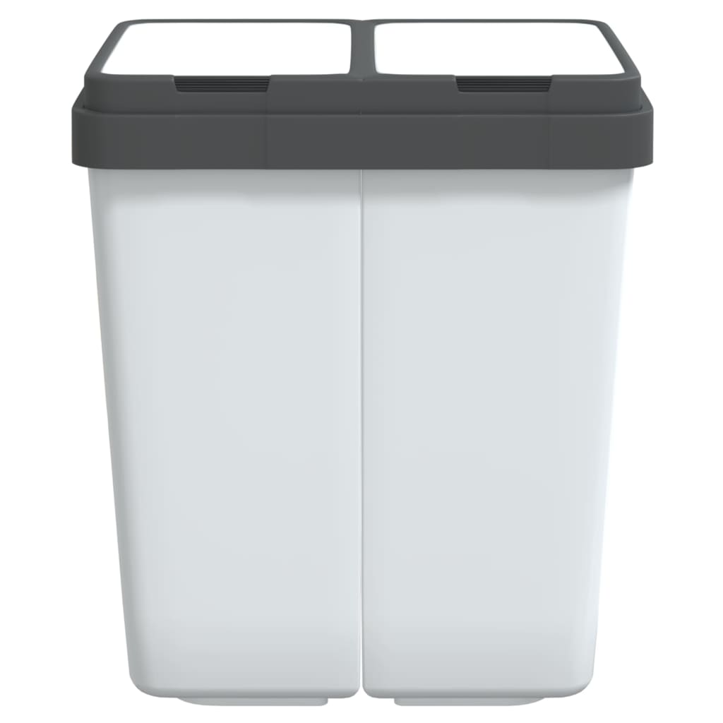 Vidaxl Garbage może podwoić się 2x25 l White