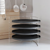 Vidaxl Pizza Pans 4 ST mit Rack Ø 28 cm Stahl