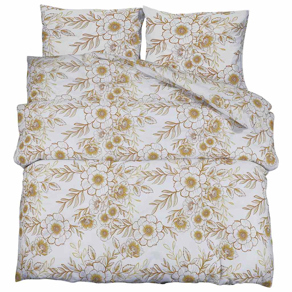 Vidaxl Duvet Overray Set 140x200 cm Baumwoll weiß und braun