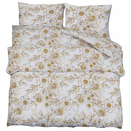 Vidaxl Duvet Overray Set 140x200 cm Baumwoll weiß und braun