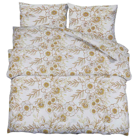 Vidaxl Duvet Overray Set 240x220 cm Baumwoll weiß und braun