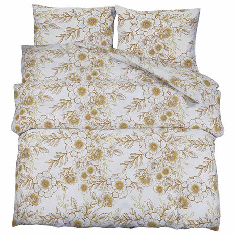 Vidaxl Duvet Overray Set 135x200 cm Baumwoll weiß und braun