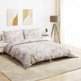 Vidaxl Duvet Overray Set 200x220 cm Baumwoll weiß und braun