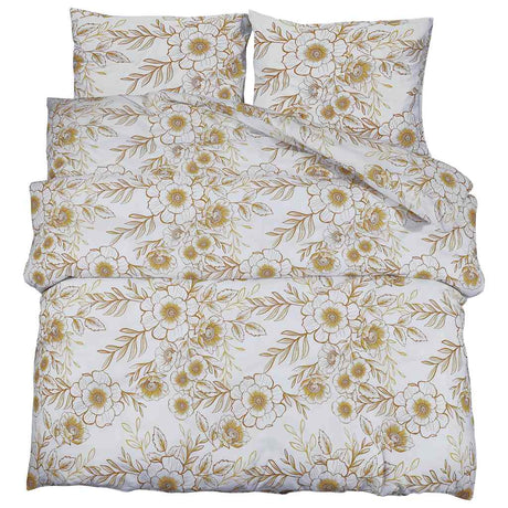 Vidaxx Bettbezug-Set 140x200 cm Baumwolle weiß und braun