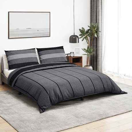 Vidaxl Duvet Overray Set 140x200 cm Baumwolle dunkelgrau