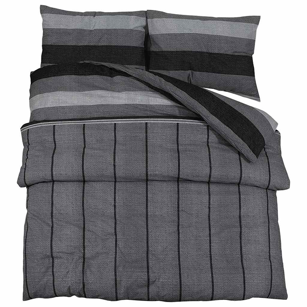 Vidaxl Duvet Overray Set 200x200 cm Baumwolle dunkelgrau