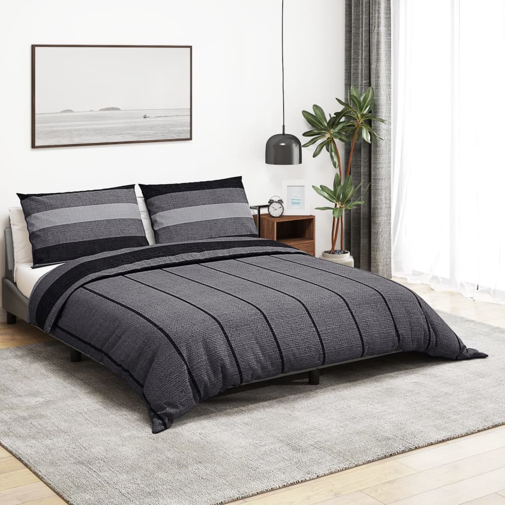 Vidaxl Duvet Overray Set 140x200 cm bomull mørk grå