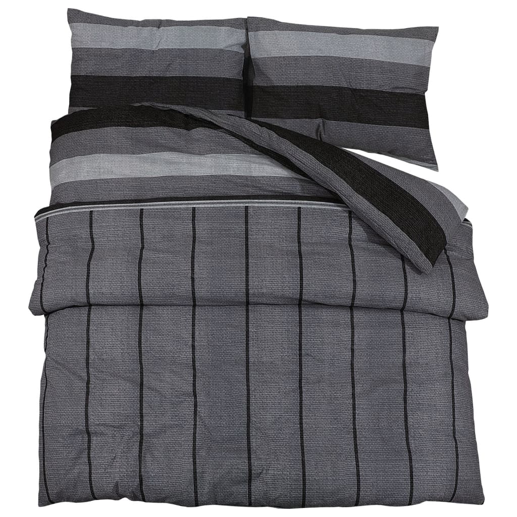 Sada přesun Vidaxl Duvet Sada 135x200 cm Cotton Dark Grey