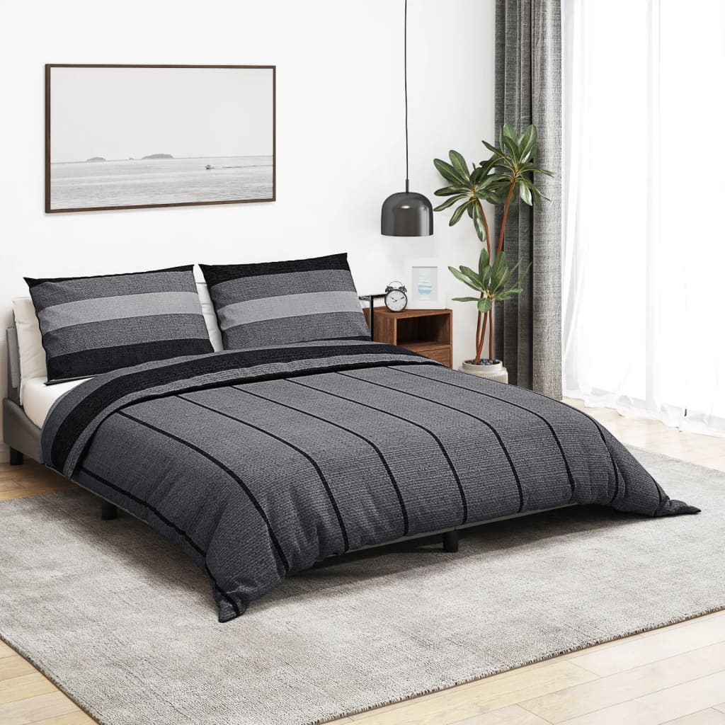 Vidaxl Duvet Overray Set 260x220 cm bomull mørk grå