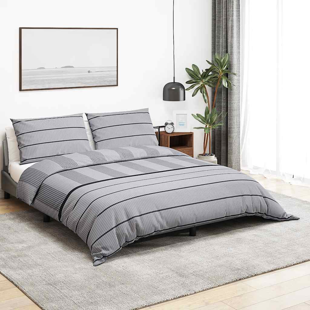 VIDAXL -Duvet -Überraschungs -Set 140x200 cm Baumwollgrau