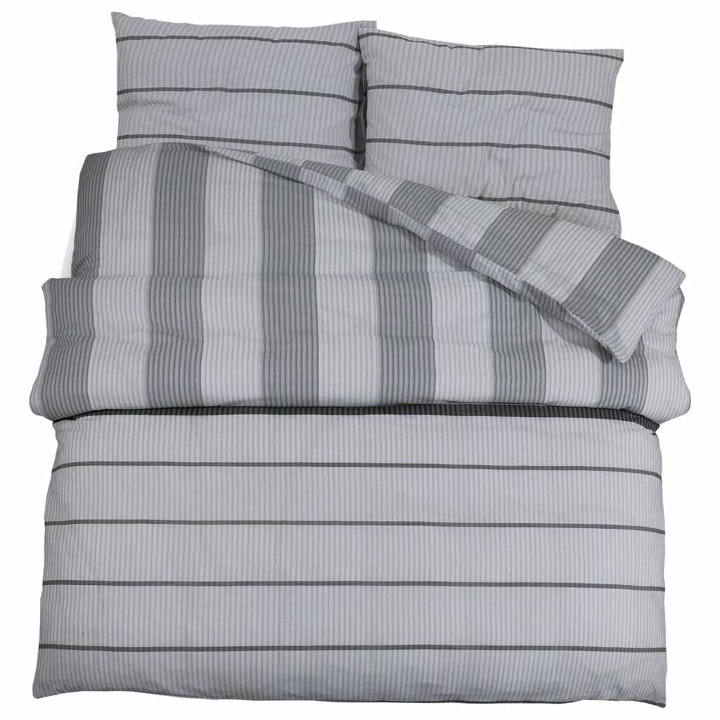 Vidaxl Duvet Overray Set 260x240 cm bomull grå