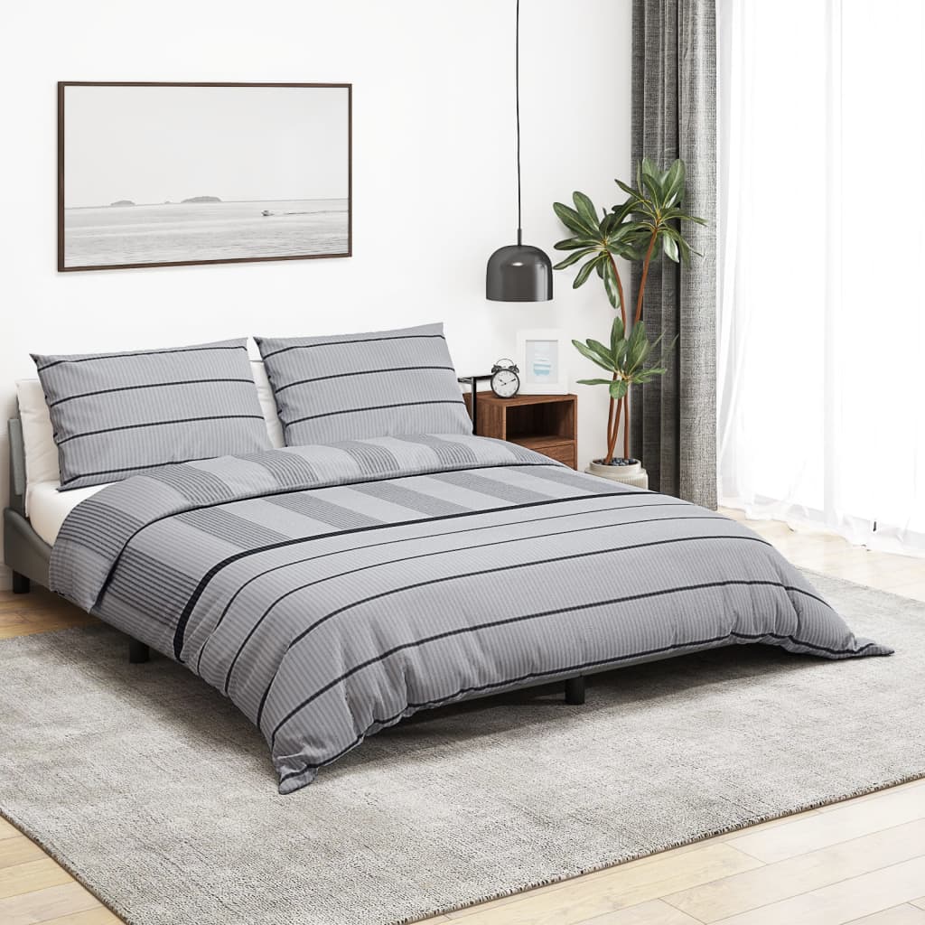 Vidaxl Duvet Overray Set 260x240 cm bomull grå