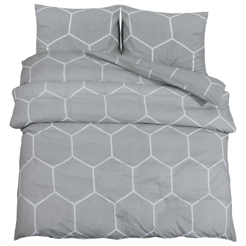 Vidaxl Duvet Overray Set 140x200 cm bomullsgrå