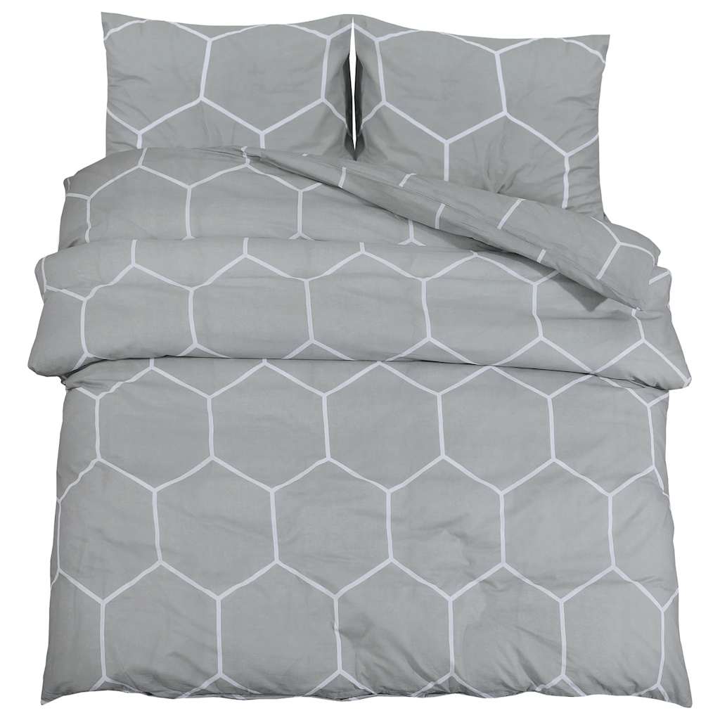 Vidaxl -Duvet -Überraschungs -Set 220x240 cm Baumwollgrau
