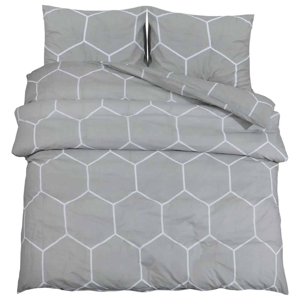 VIDAXL DUVET OVERRAY SET 220x240 cm bomullsgrå