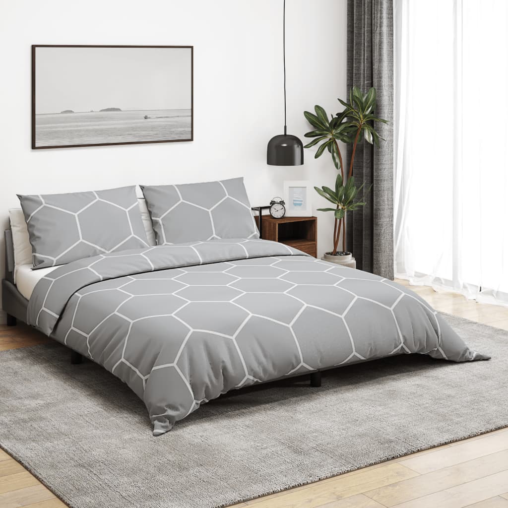 VIDAXL DUVET OVERRAY SET 220x240 cm bomullsgrå